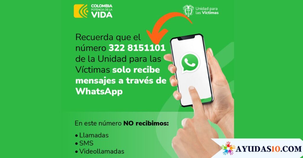 número de whatsapp de unidad de víctimas