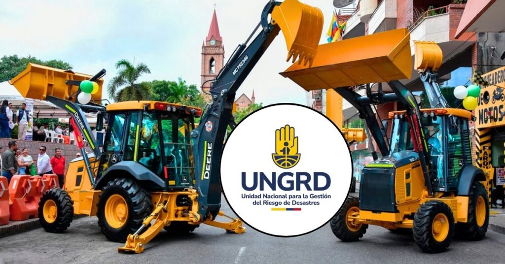 Entrega de maquinaria amarilla y kits humanitarios por la UNGRD en Huila y Vichada