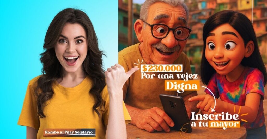 Adultos mayores sonriendo recibiendo el subsidio Colombia Mayor de $230.000 tras el cambio de edad a 60 y 65 años