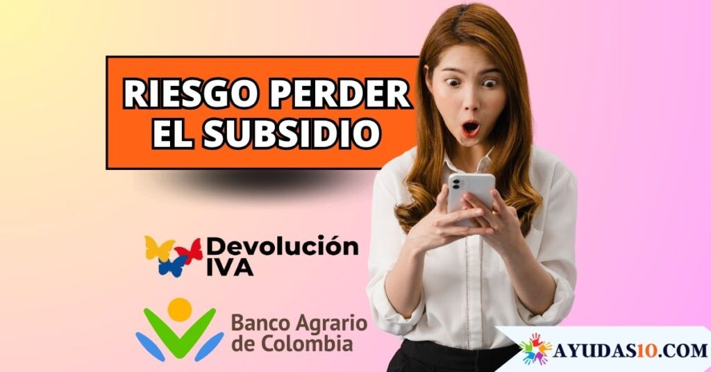 mujer preocupada consultando el pago de la Devolución del IVA para evitar perder el subsidio