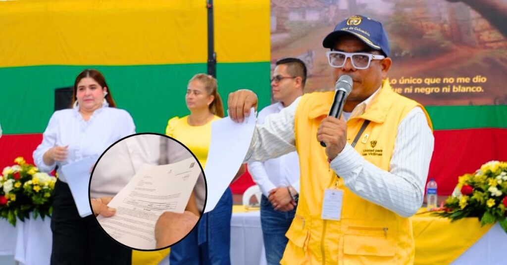 Víctimas del conflicto armado en Ibagué, Tolima, recibiendo carta de indemnización de la Unidad para las Víctimas