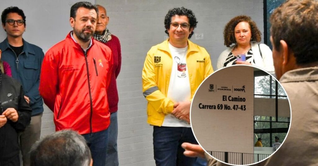 Alcalde de Bogotá inaugurando el nuevo servicio de Hospedaje Social para exhabitantes de calle
