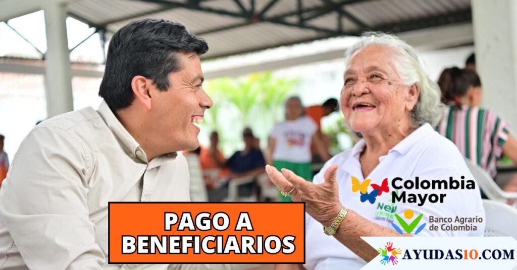 Persona mayor recibiendo el pago de $230.000 del programa Colombia Mayor en diciembre de 2025