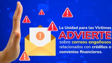 Advertencia oficial de la Unidad para las Víctimas sobre correos electrónicos fraudulentos y phishing