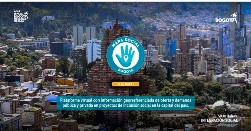 Interfaz de la plataforma Mapa Social Bogotá