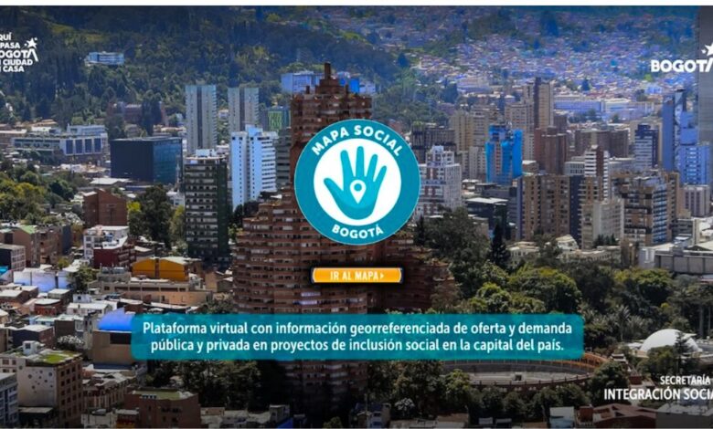 Interfaz de la plataforma Mapa Social Bogotá