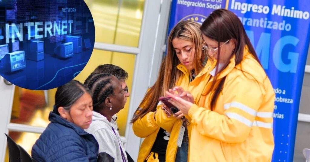 Ciudadana recibiendo información sobre el programa de internet gratuito Conexión Social en un SuperCADE