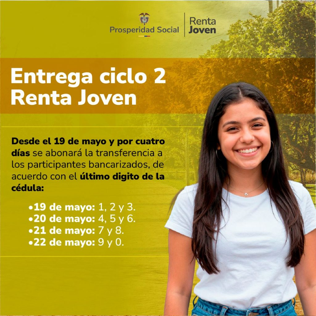 Calendario de Pagos Renta Joven Mayo