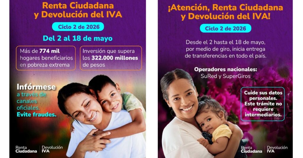 segundo pago de Renta Ciudadana y Devolución IVA 2026