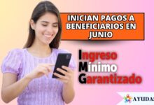 Madre de familia en Bogotá verificando en su teléfono celular la notificación del pago del Ingreso Mínimo Garantizado