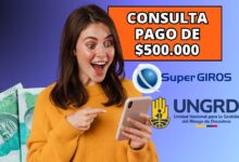 Ciudadano consultando en su celular la herramienta Ya llegó mi giro de SuperGIROS para el pago de 500 mil pesos
