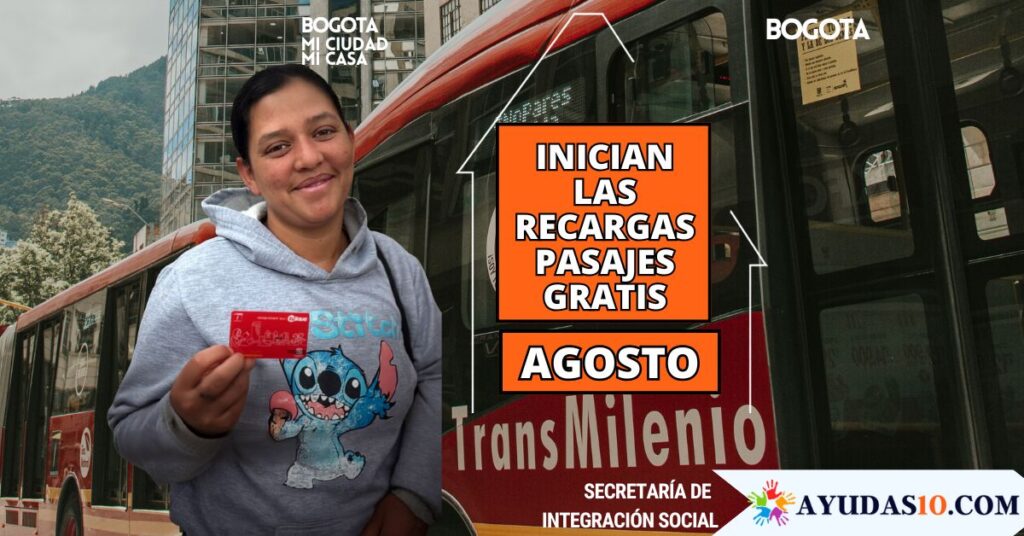 Usuario en Bogotá personalizando y activando los pasajes gratis en la tarjeta TuLlave en un punto automático de TransMilenio