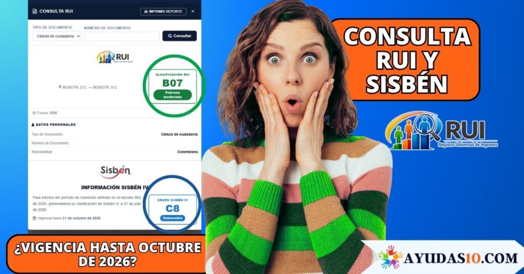 nueva información de vigencia del Sisbén IV dentro de la plataforma del RUI
