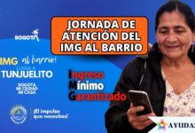 Ciudadanos recibiendo asesoría y orientación en una jornada descentralizada del Ingreso Mínimo Garantizado en Bogotá