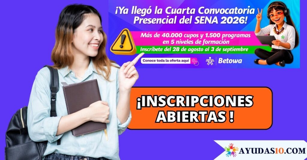 Estudiante realizando su inscripción a los cursos presenciales y a distancia del SENA 2026