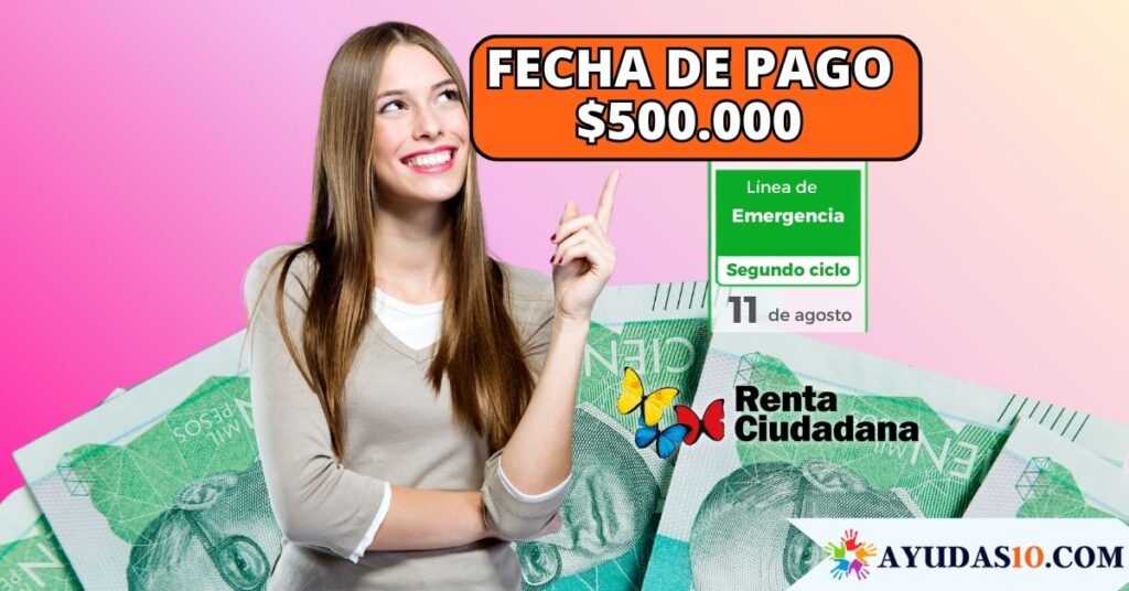 fecha de pago del giro de $500.000 de Renta Ciudadana por emergencia