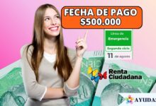 fecha de pago del giro de $500.000 de Renta Ciudadana por emergencia