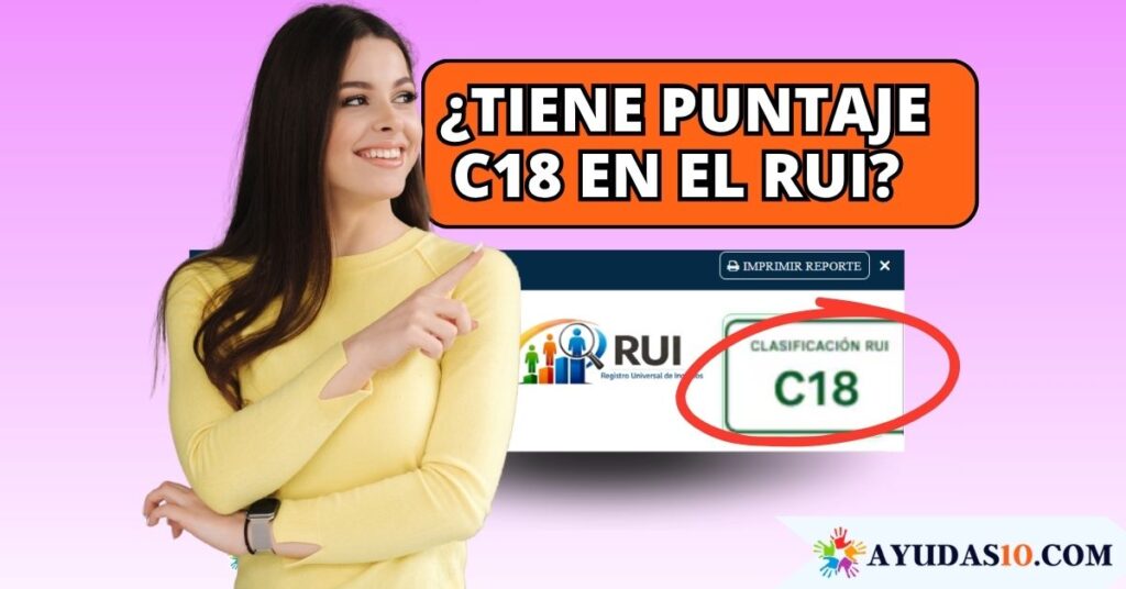 Ciudadana colombiana consultando su puntaje y clasificación C18 en la plataforma digital del RUI y la Ventanilla Social
