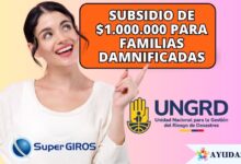 Subsidio de $1.000.000 para familias damnificadas
