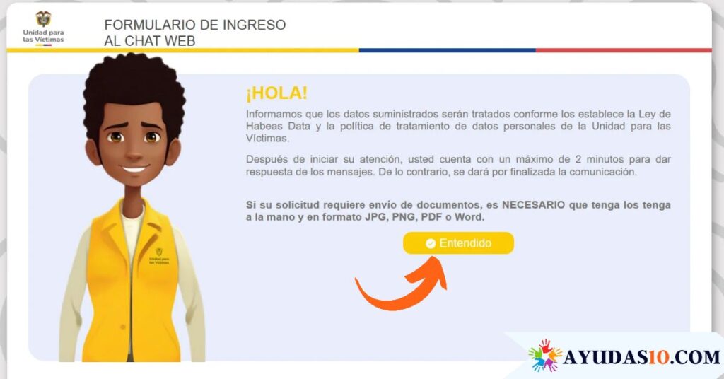 contactar a la unidad de victimas por chat web