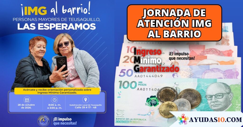 Personas mayores y jóvenes recibiendo orientación presencial sobre el Ingreso Mínimo Garantizado