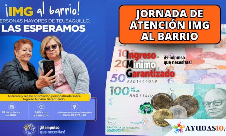 Personas mayores y jóvenes recibiendo orientación presencial sobre el Ingreso Mínimo Garantizado