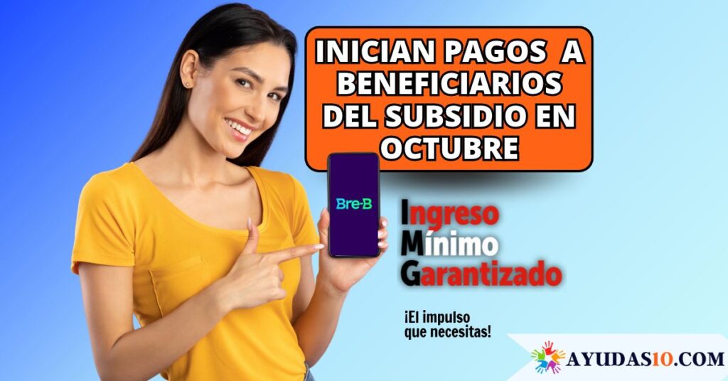 Beneficiaria en Bogotá consultando el pago del Ingreso Mínimo Garantizado en su teléfono móvil