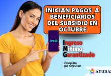 Beneficiaria en Bogotá consultando el pago del Ingreso Mínimo Garantizado en su teléfono móvil